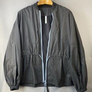 Fabletics Willow Reflective Jacket Womens XL Windbreaker‎ Bomber Gray Stained